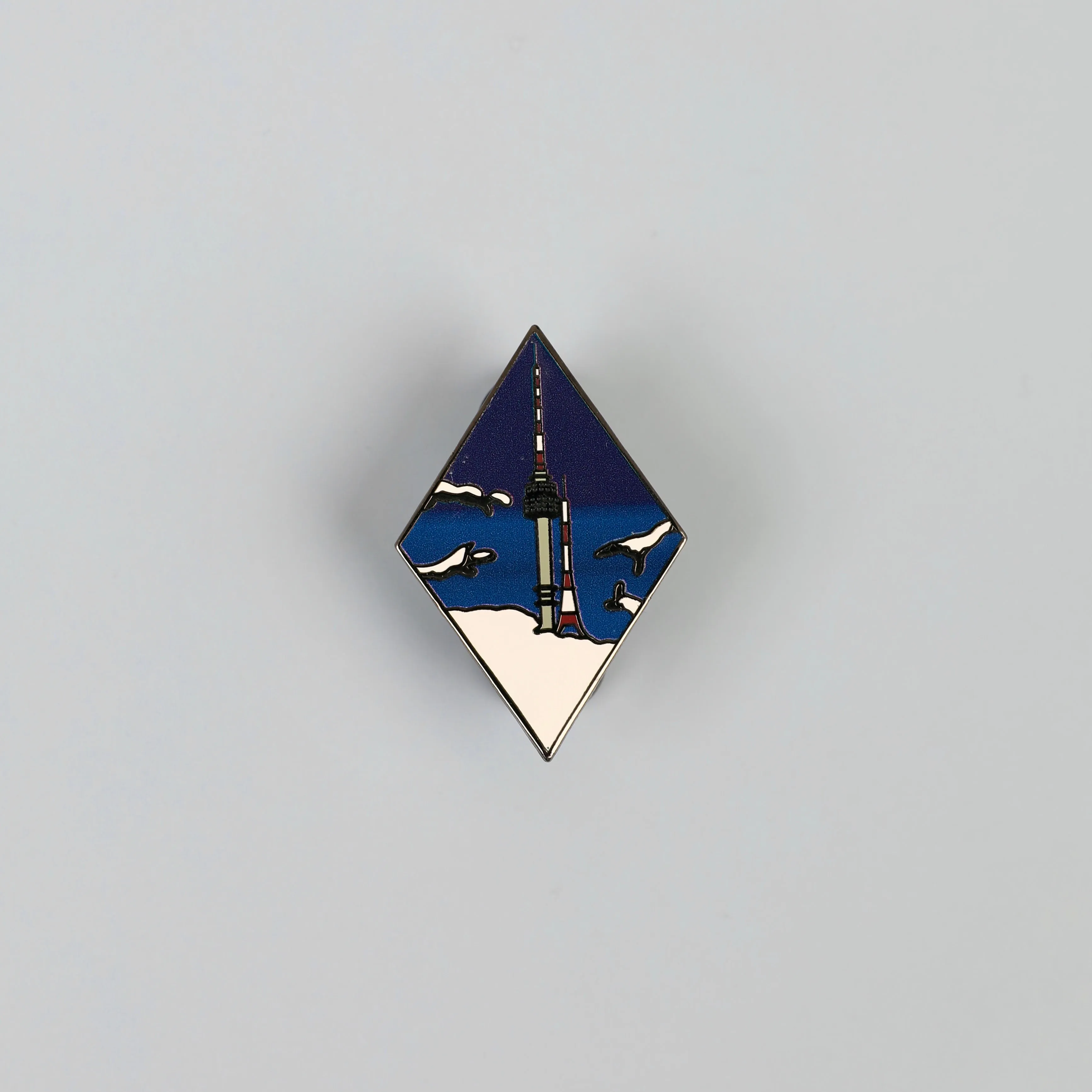 Snowy View of N-Tower Enamel Pin